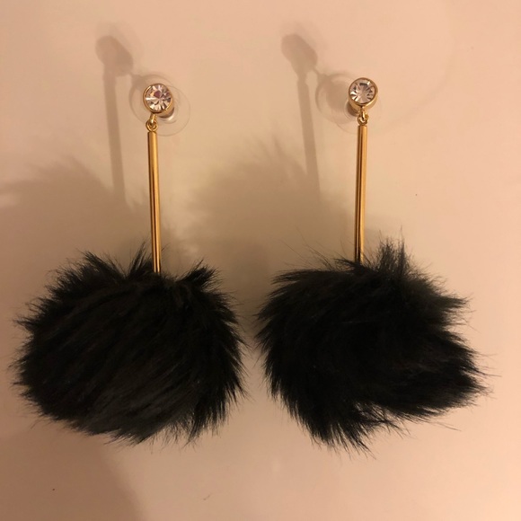 kate spade Jewelry - Kate spade puff ball drop earrings